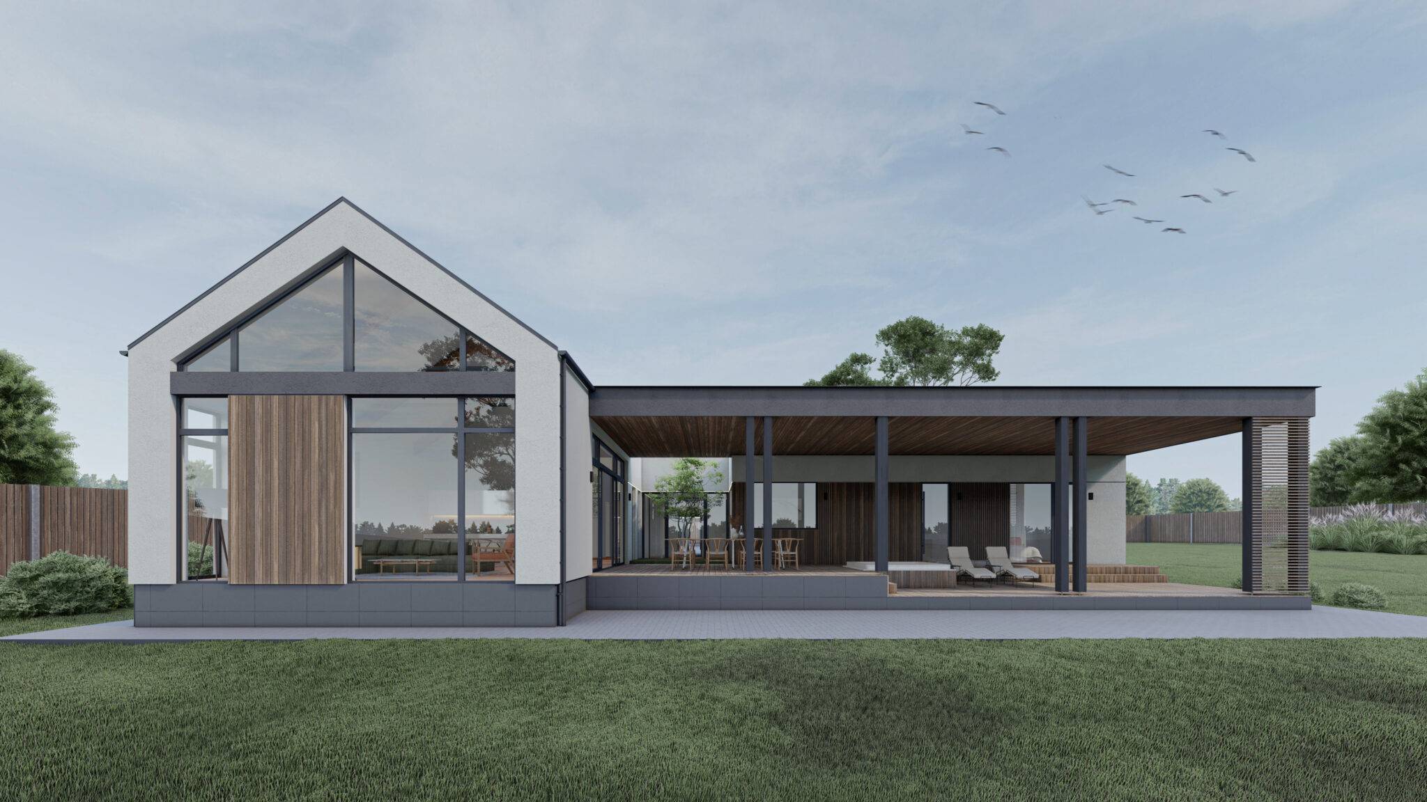 Barnhouse made of SIP panels for relaxation, 267,7 sq.m.