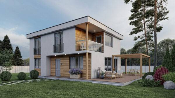 Двоповерховий житловий будинок з SIP панелей, 121 кв.м.