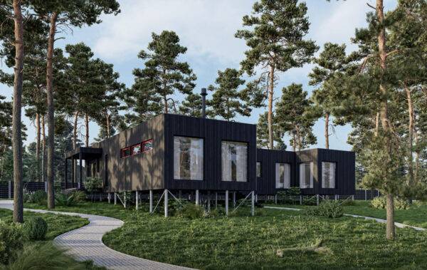 Одноповерховий будинок на палях, 195 кв.м.