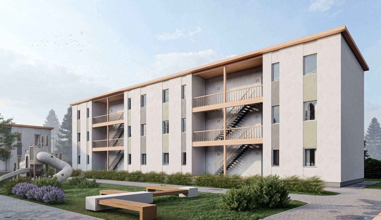 Уніфіковані секції площею 44,3 м.кв. для створення житлового комплексу