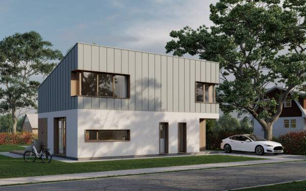 Modern two-storey house made of SIP panels, 149,6 sq.m.