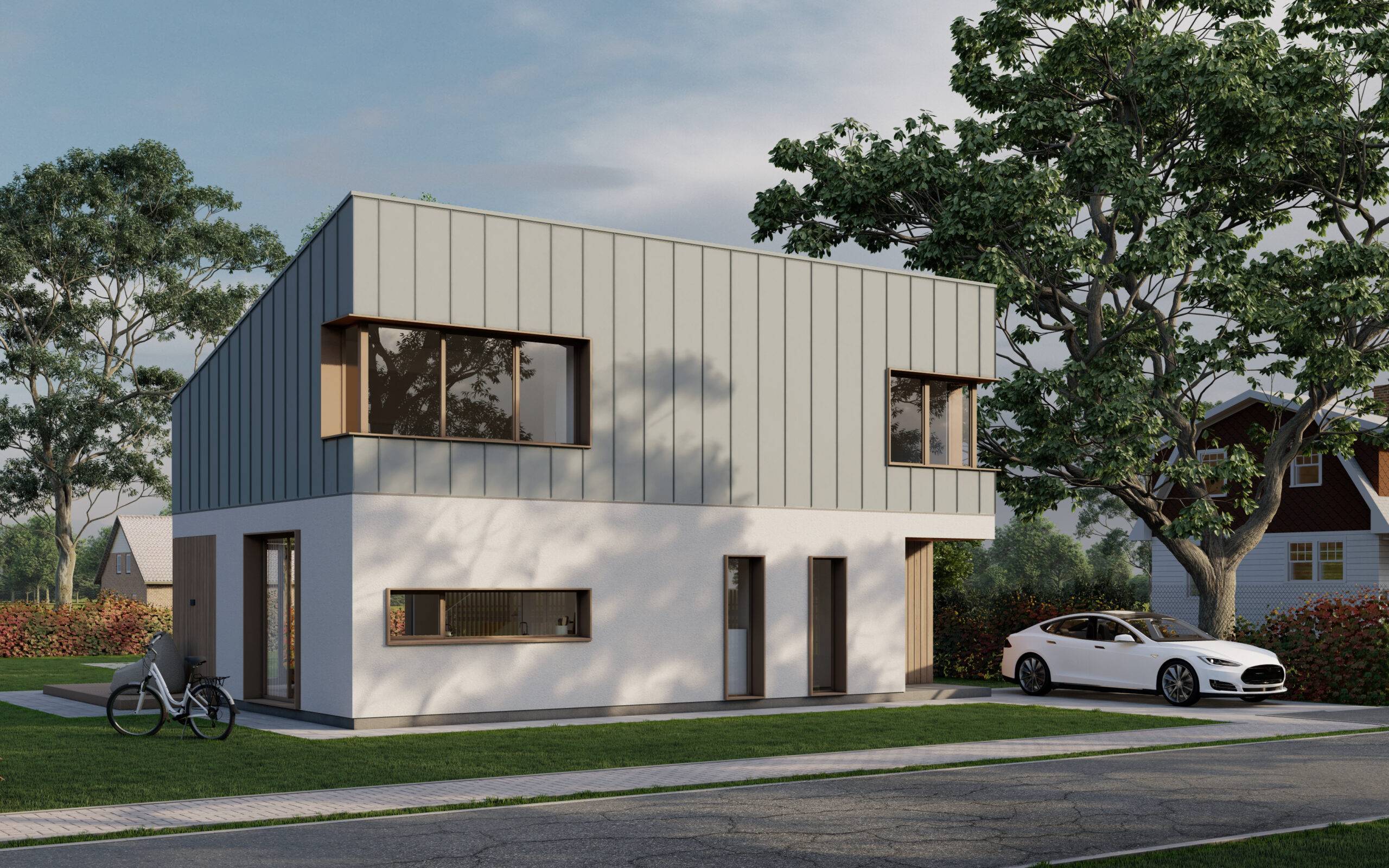 Modern two-storey house made of SIP panels, 149,6 sq.m.