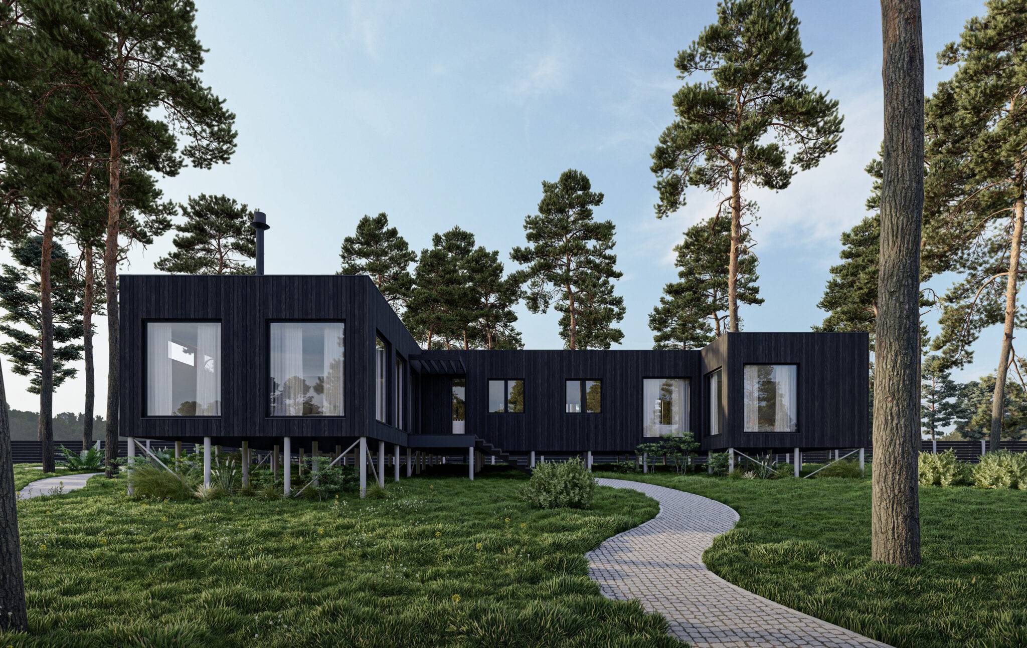 Одноповерховий будинок на палях, 195 кв.м.