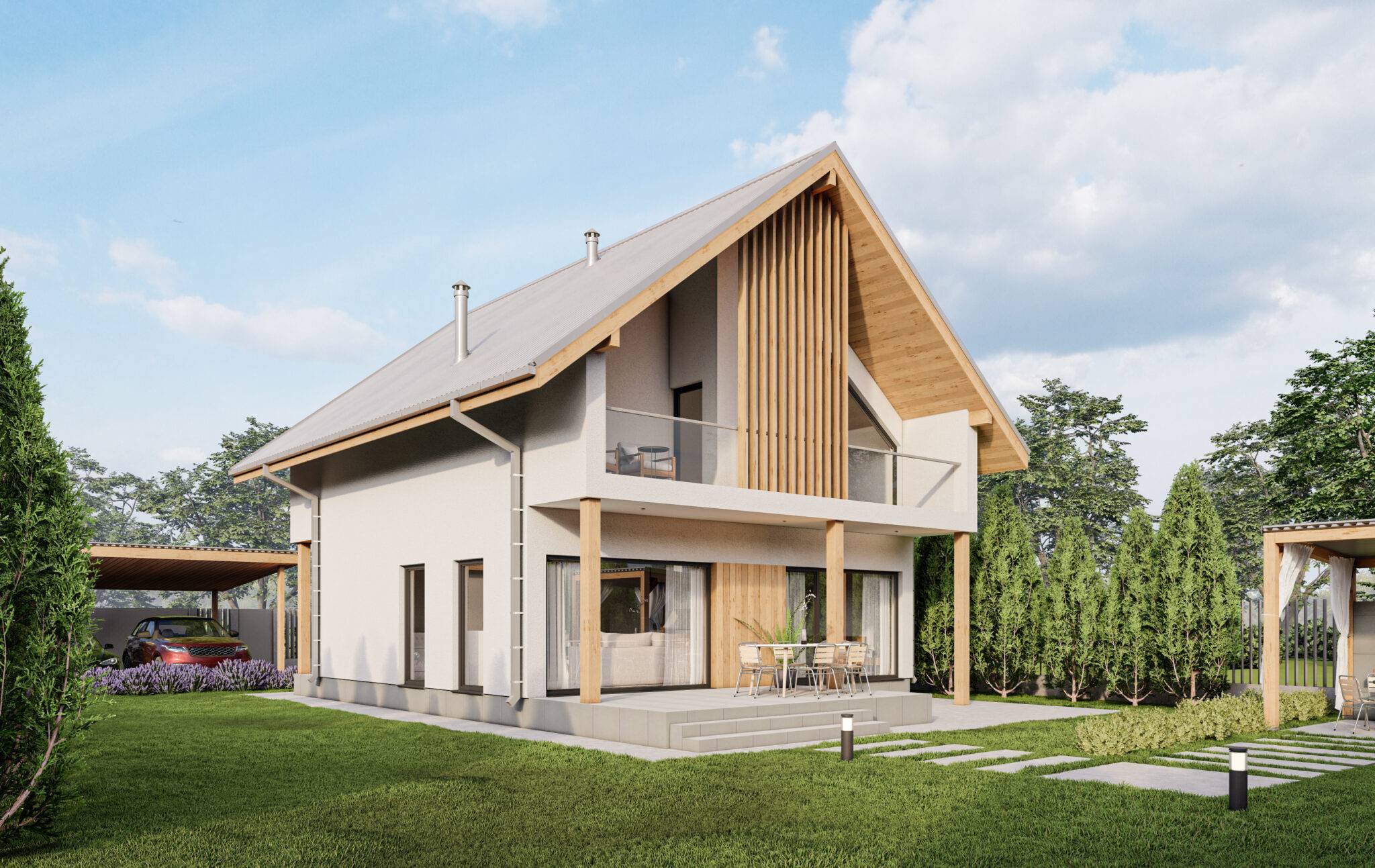 Model modern two storey house, 142 sqm.