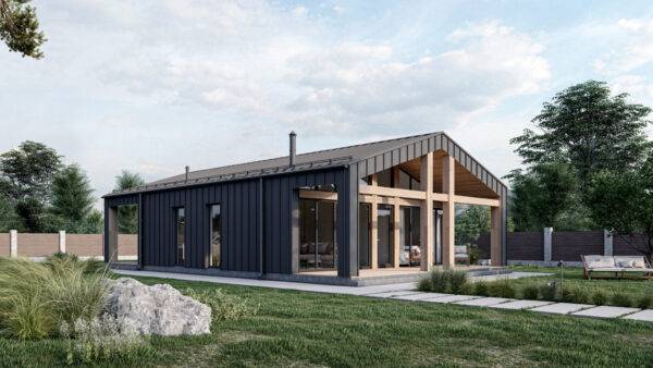 Barnhouse made of SIP-panels wth three bedrooms, 116 sq.m.