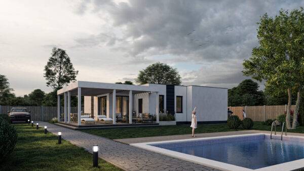 Одноповерховий житловий будинок з SIP панелей, 106 кв.м.