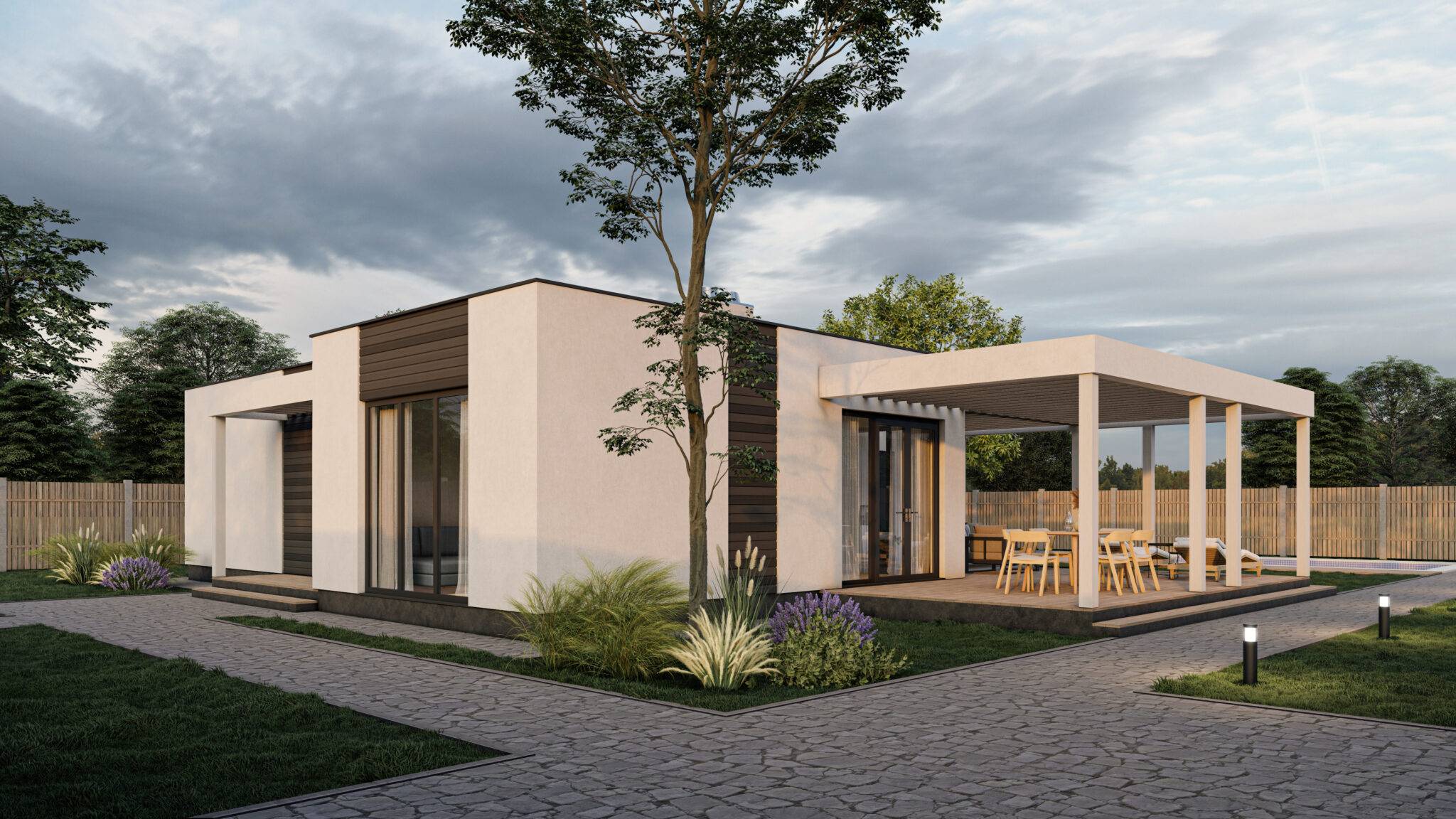 Одноповерховий житловий будинок з SIP панелей, 106 кв.м.