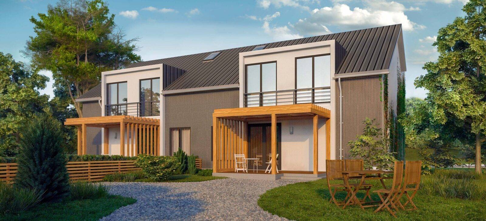 Дом-дуплекс из SIP-панелей, 298 кв. м.