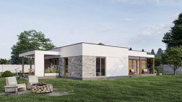 Одноповерховий житловий будинок з SIP панелей, 112 кв.м.