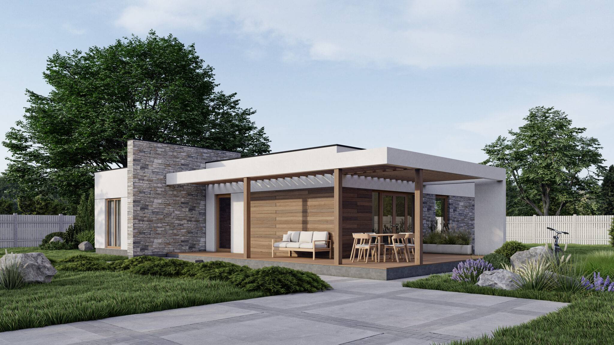 Одноповерховий житловий будинок з SIP панелей, 112 кв.м.