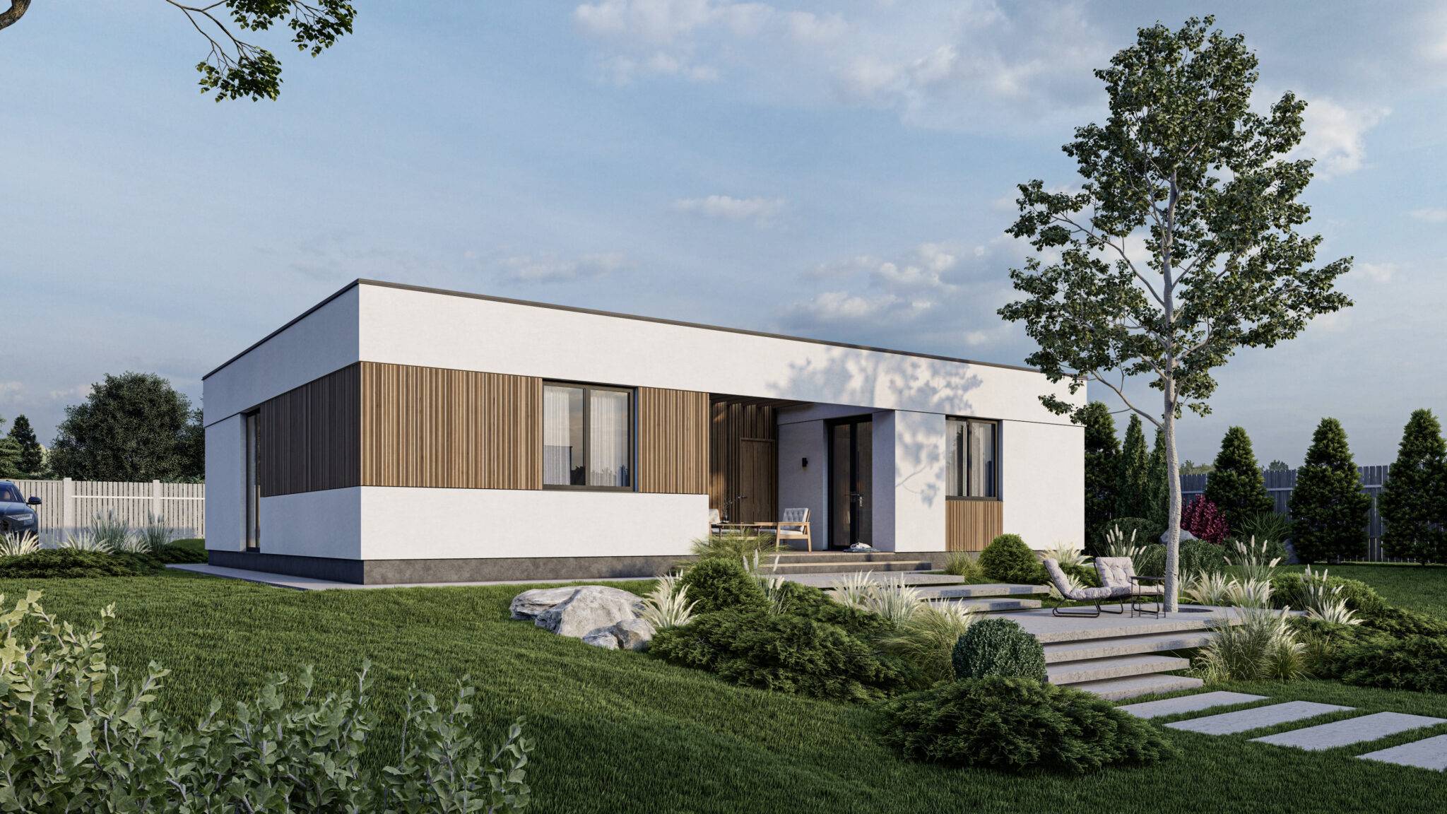 Одноповерховий житловий будинок з SIP панелей, 96 кв.м.