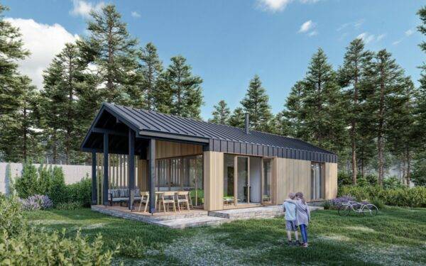 Compact house of SIP panels, 61,1 sq.m.