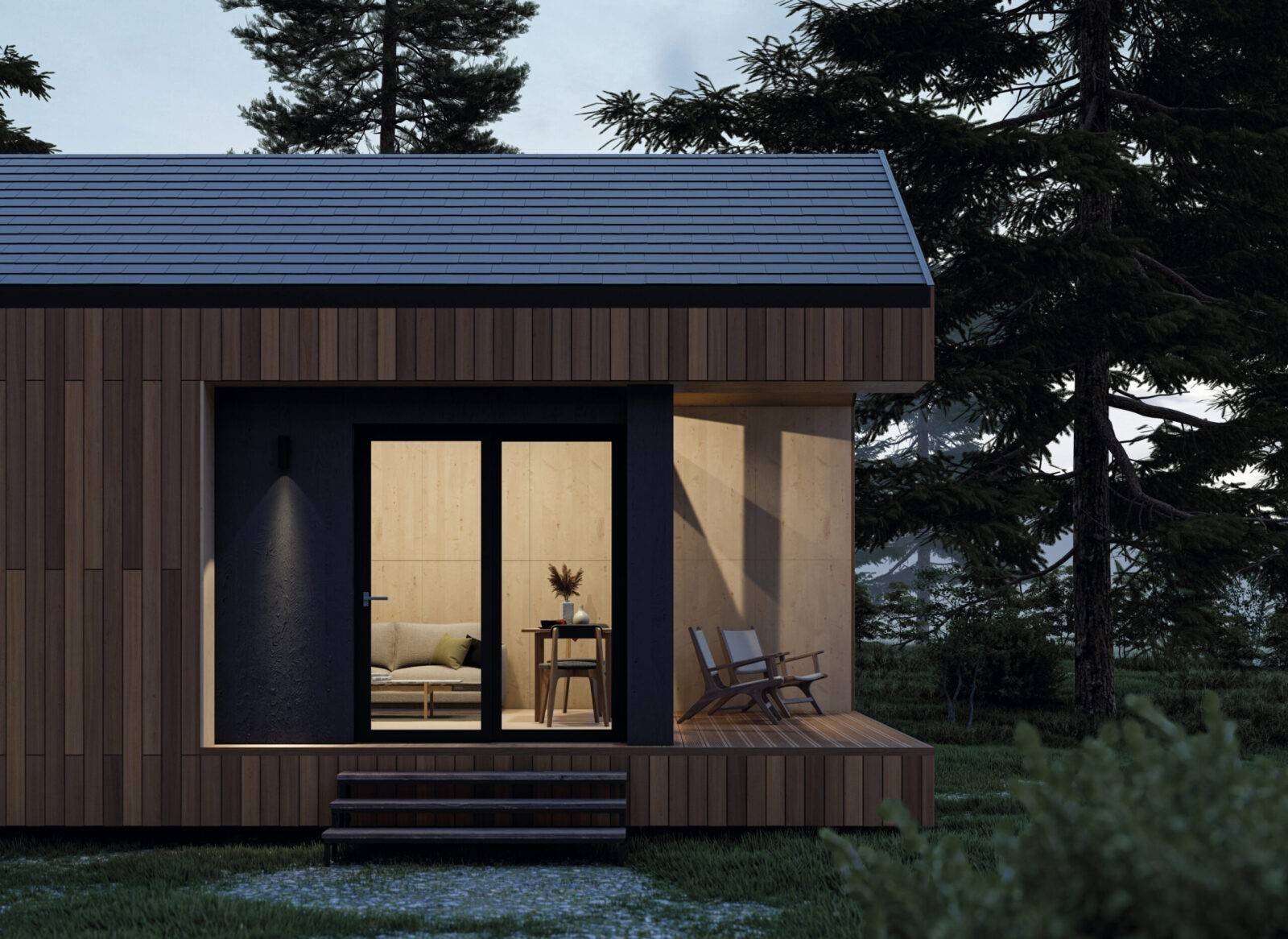 Cosy house for a recreation complex made of SIP panels, 36,4 sq.m.