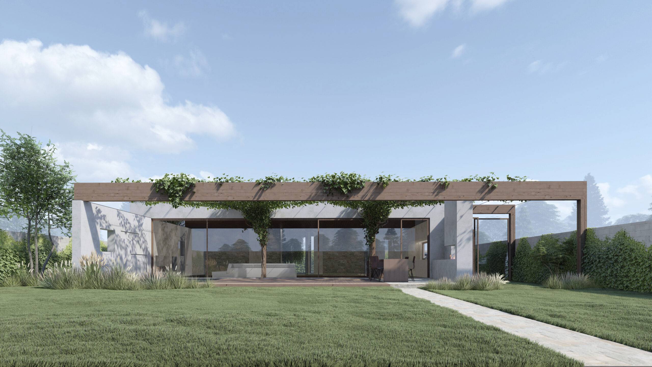 Organic-style house made of SIP panels, 155,82 sq.m