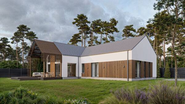 Comfortable house with an artium made of SIP panels, 142,4 sq.m.