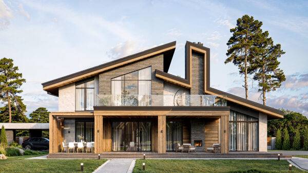 Luxurious house with a swimming pool made of SIP panels, 270,6 sq.m.