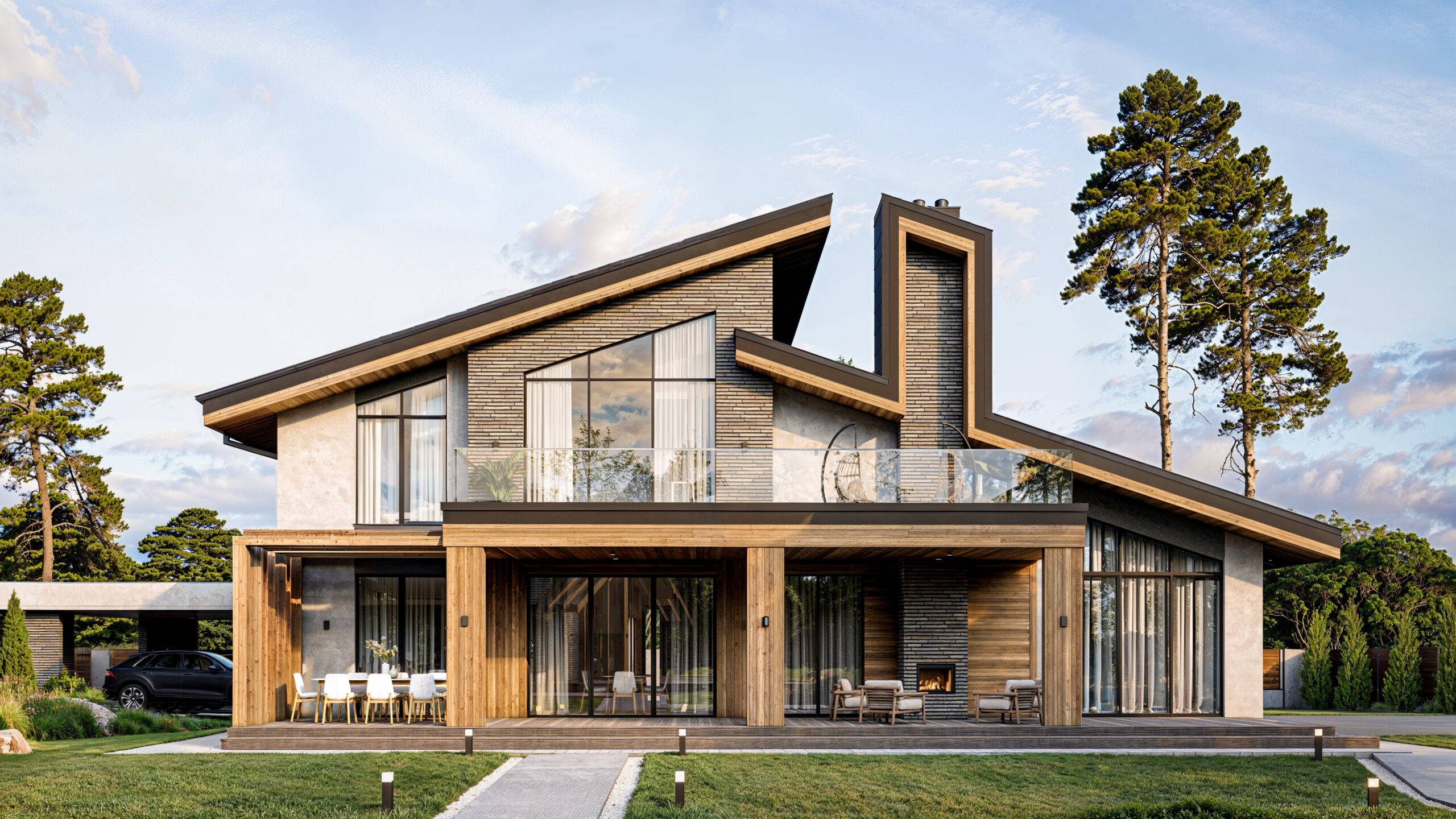 Luxurious house with a swimming pool made of SIP panels, 270,6 sq.m.