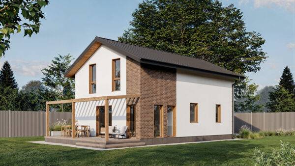 Model two-story house with three bedrooms, 127,5 m2