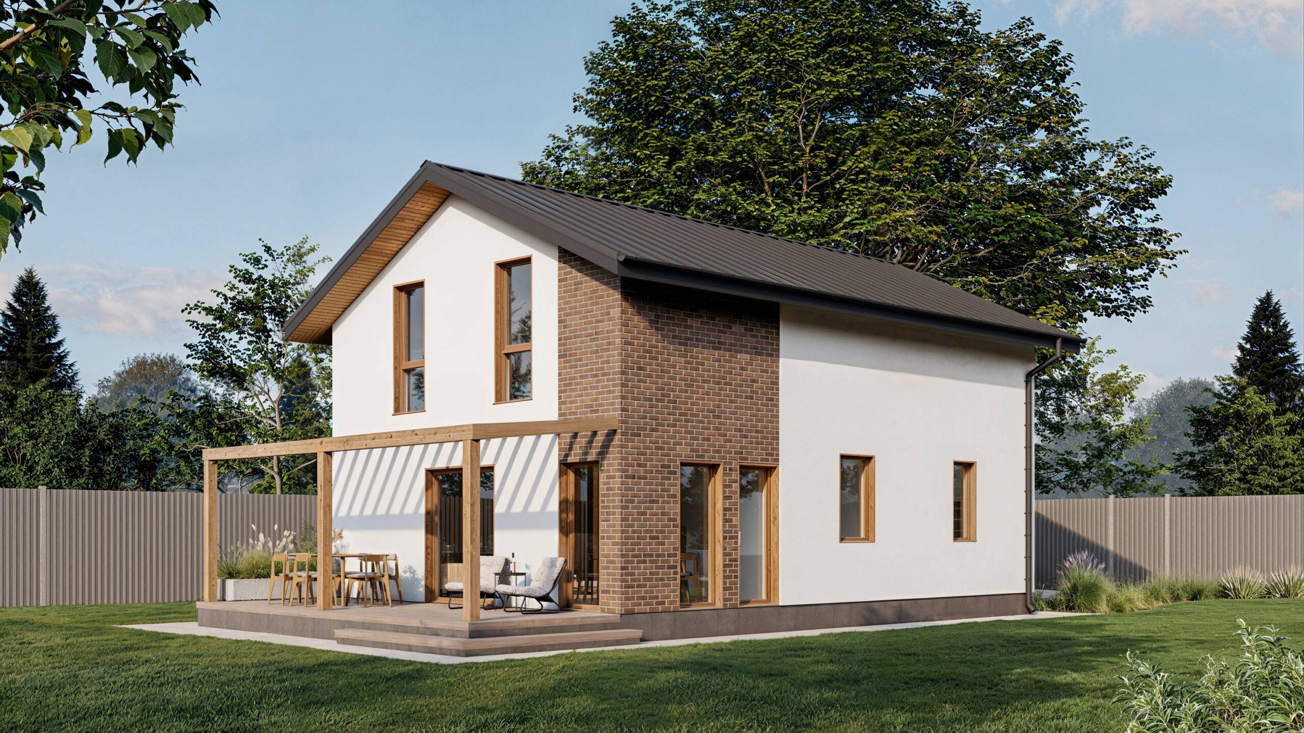 Model two-story house with three bedrooms, 127,5 m2