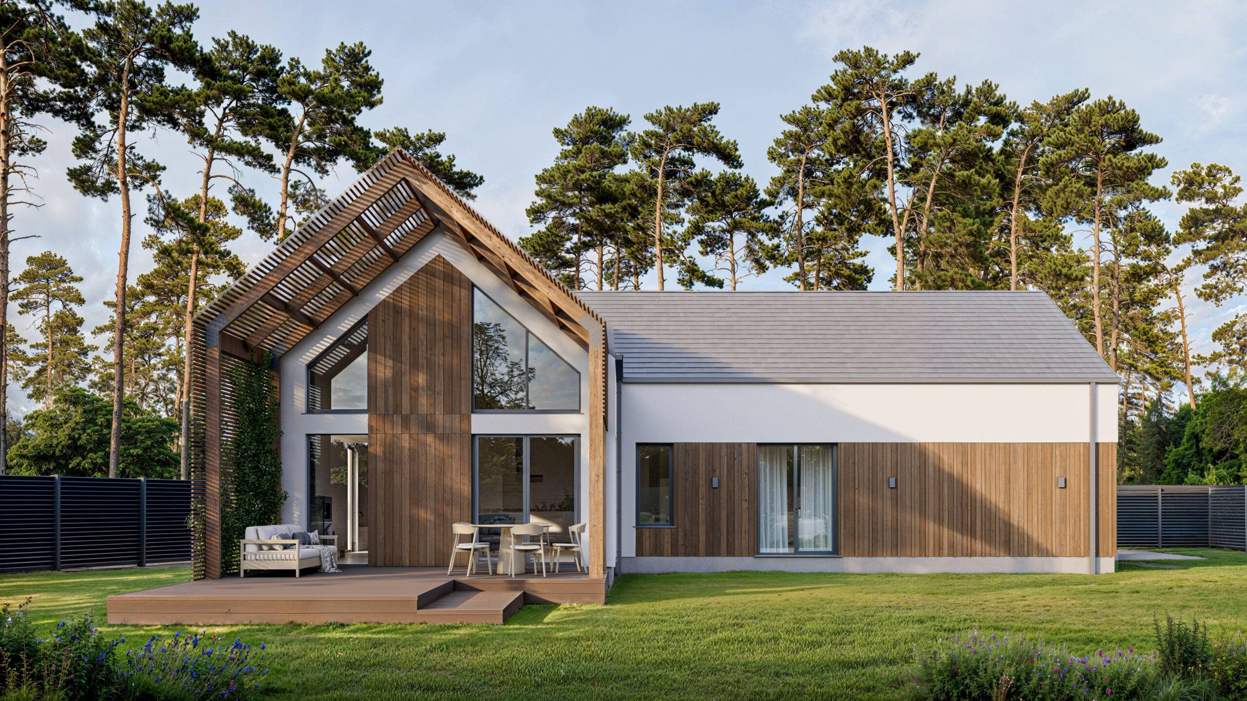 Comfortable house with an artium made of SIP panels, 142,4 sq.m.