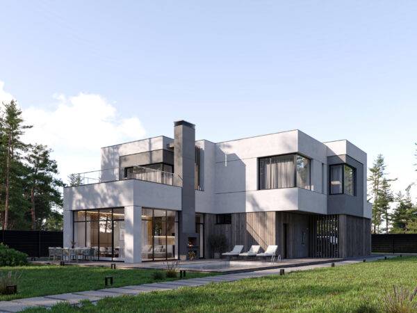 Respectable two-storey house made of SIP panels, 285 sq.m.