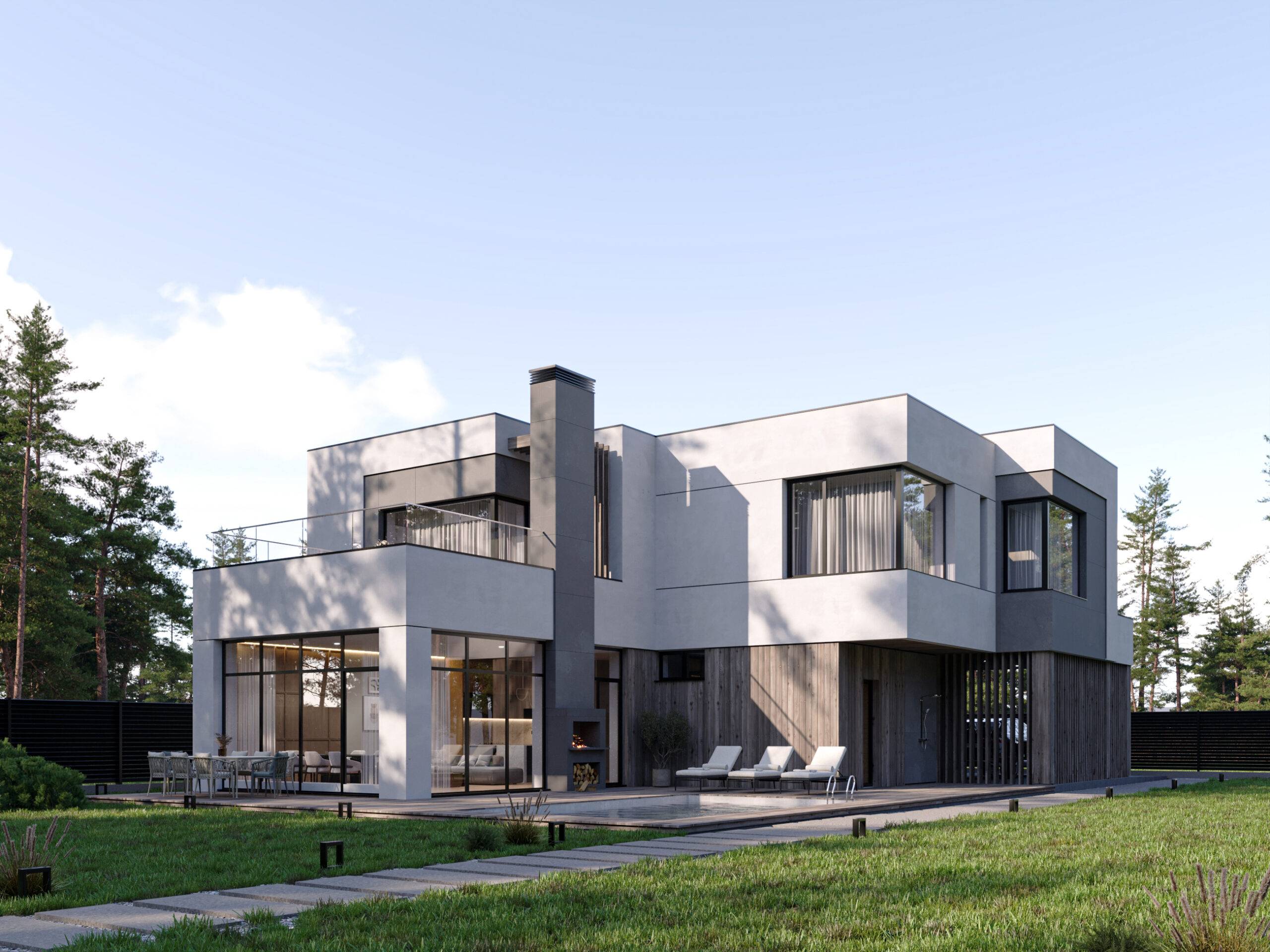 Respectable two-storey house made of SIP panels, 285 sq.m.