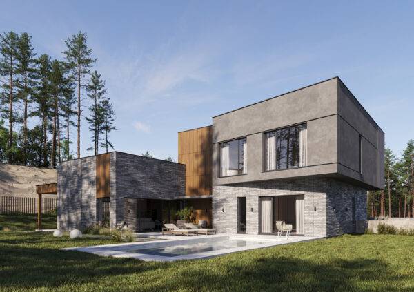 Luxurious two-storey house made of SIP panels, 342 sq.m.