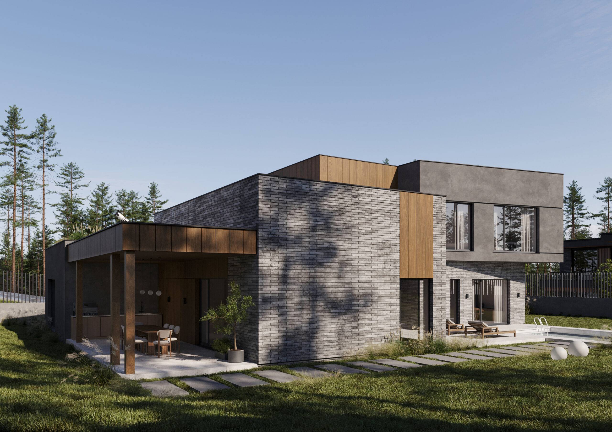 Luxurious two-storey house made of SIP panels, 342 sq.m.
